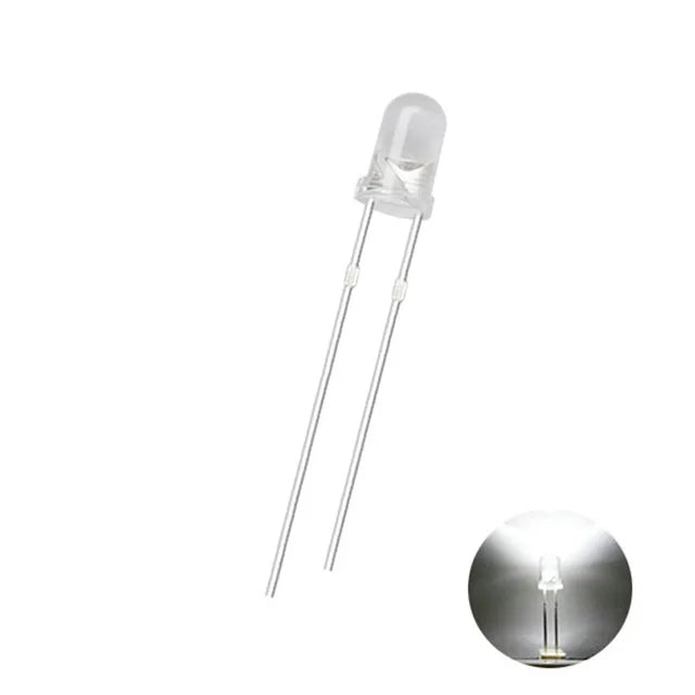 5Colors*20PCS=100PCS / 1Color=100pcs F3 3mm LED Diode Light Assorted Kit Green Blue White Yellow Red COMPONENT DIY kit