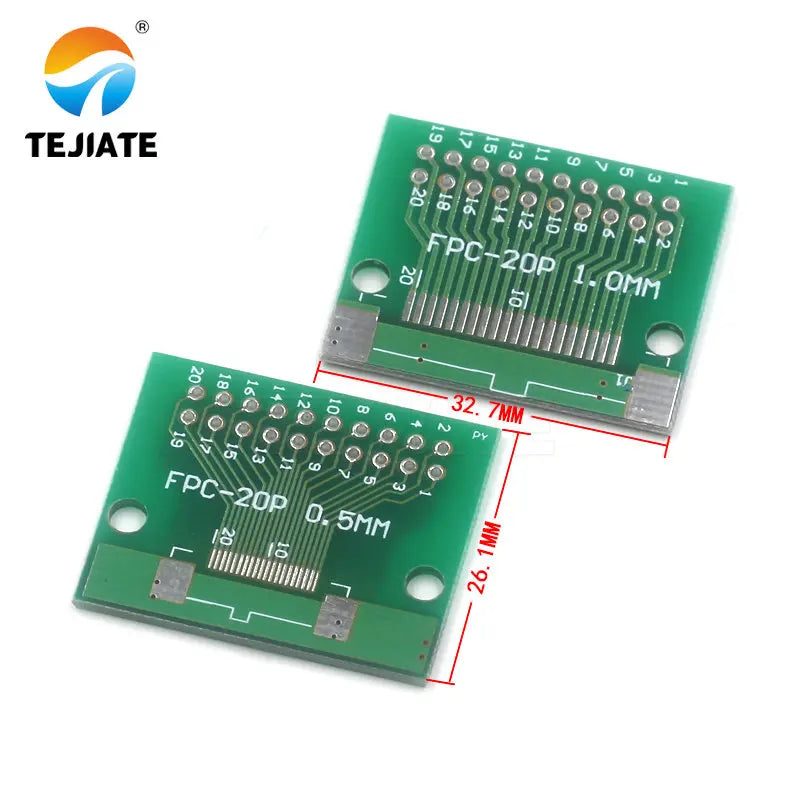 1pcs Double Side 0.5mm 1mm FFC FPC 6 8 10 12 20 30 40 50 60 Pin to 2.54mm FPC/FFC SMT Adapter Socket Plate PCB Board connector