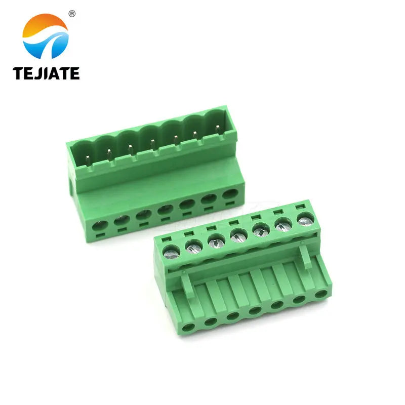 1PAIR 2EDGRK 5.08MM Plug-in Type Green Connector Terminal 2/3/4/5/6/7/8/10/12P Male/Female Base Adapter Unit Welding-free