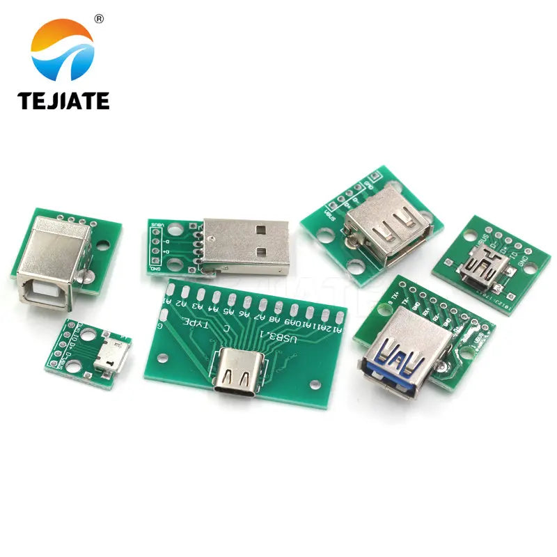 1PCS MK5P TYPE-C MINI-5P USB2.0/3.0 To DIP Adapter Board Micro USB Power Data-cable Welded Module