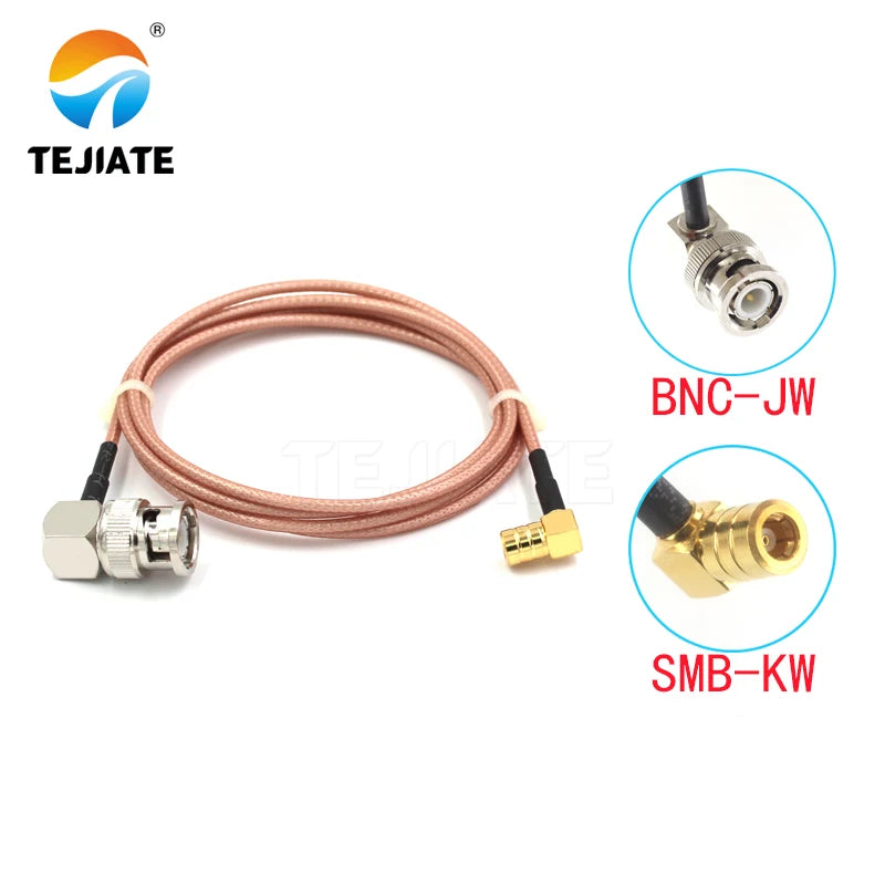 1PCS TEJIATE Adapter Cable BNC To SMB Type BNCJW Convert SMBKW 8-90CM 1M 1.5M 2M Length Connector RG316 Wire