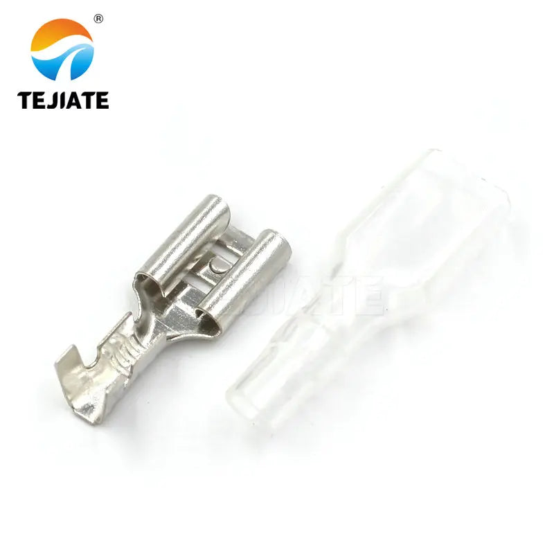 50PCS Plug-in/Plug-out Type Connector Cold Pressed Terminal 2.8/4.8/6.3MM Spring Terminal With Sheath Female Header Adapter