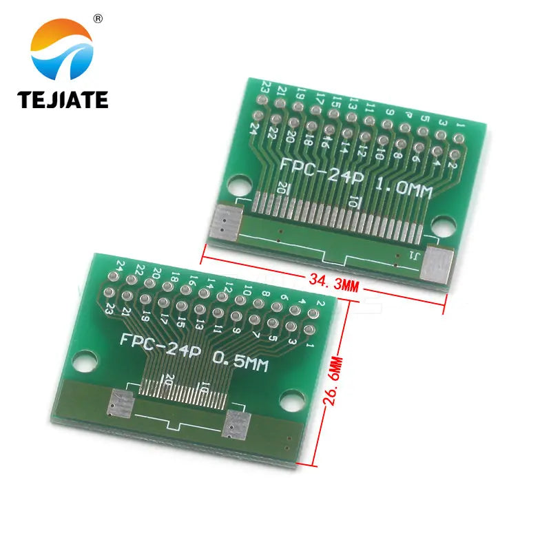 1pcs Double Side 0.5mm 1mm FFC FPC 6 8 10 12 20 30 40 50 60 Pin to 2.54mm FPC/FFC SMT Adapter Socket Plate PCB Board connector