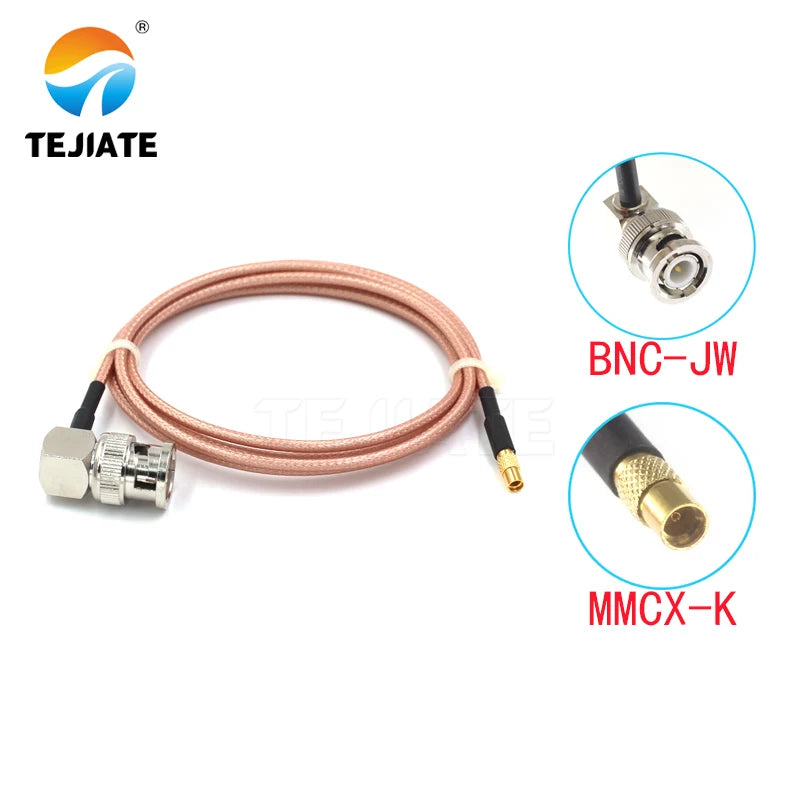 1PCS TEJIATE Adapter Cable BNC To MMCX Type BNCJW Convert MMCXK 8-90CM 1M 1.5M 2M Length Connector RG316 Wire