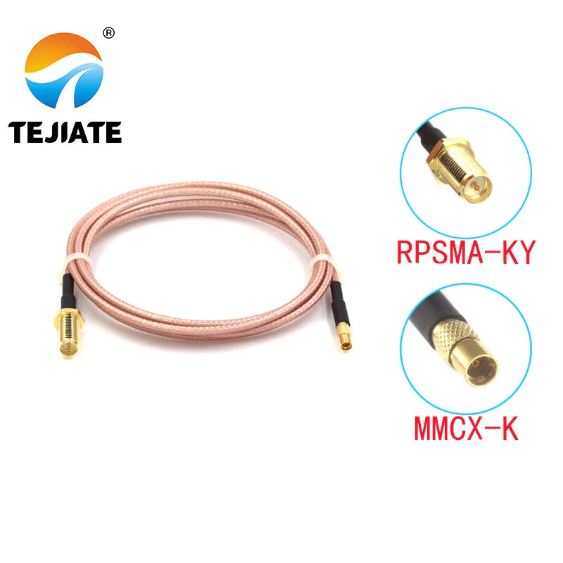 1PCS TEJIATE Adapter Cable MMCX To RPSMA Type MMCX-K Convert RPSMA-KY 8-90CM 1M 1.5M 2M Length Connector RG316 Wire