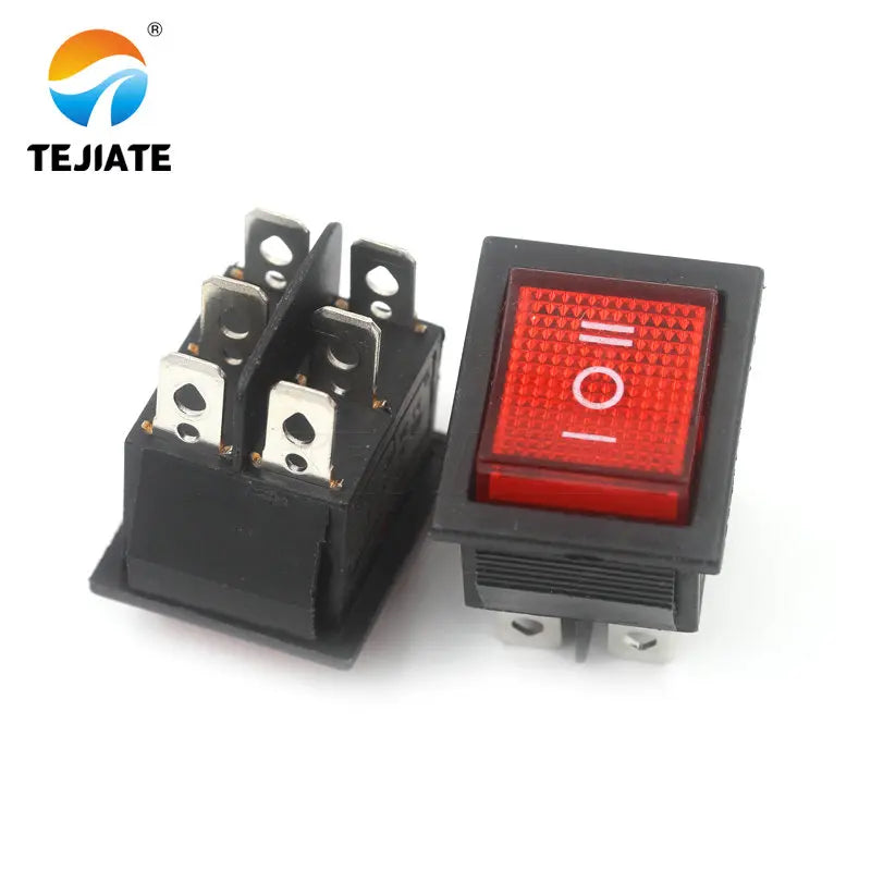 2PCS KCD4 Microswitch Electric Cooker Frying Pan Boat Size Toggle Switch Ship Type Seesaw 4/6 Feet 2/3 Gear Power Button Kit