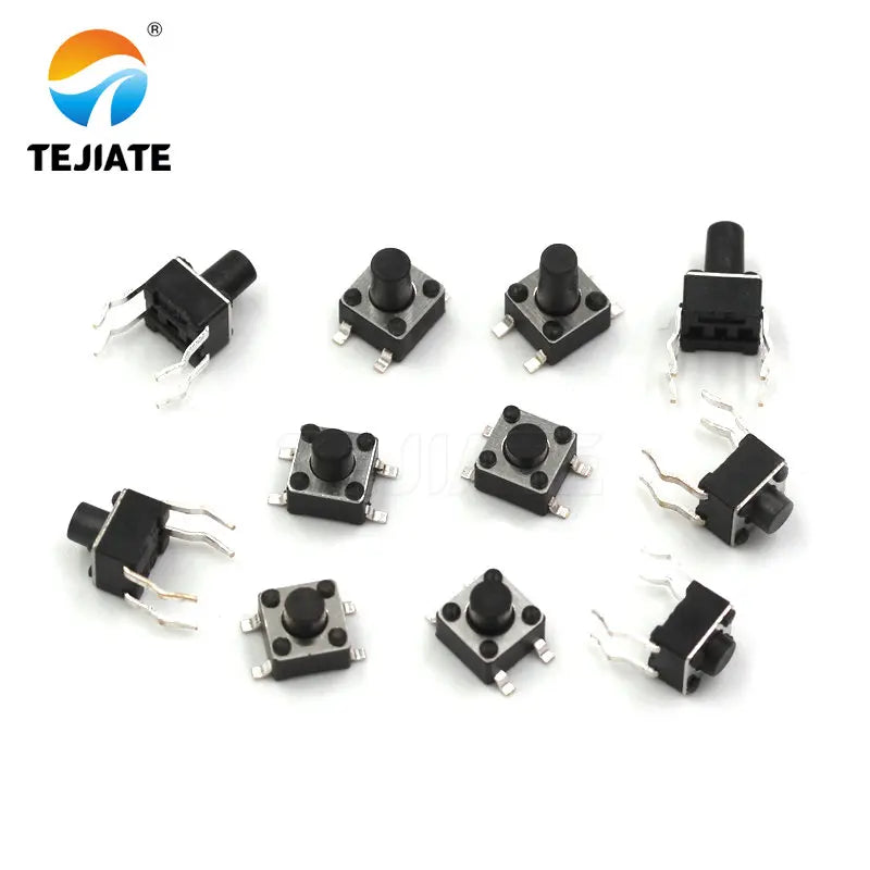 50PCS Touch-key Switch Push Button Switch Vertical/Patch 4 Feet 4.5mm*4.5mm*3.8/4.3/4.5/5/6/7mm Direct Insert Fret Microswitch
