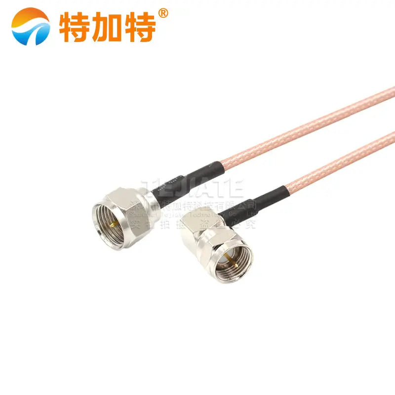 1PCS F Male Header To F Bent Male Header Inner Screw Inner Pin Length 0.5~30M British Standard FJ-FJW RG316 Wire