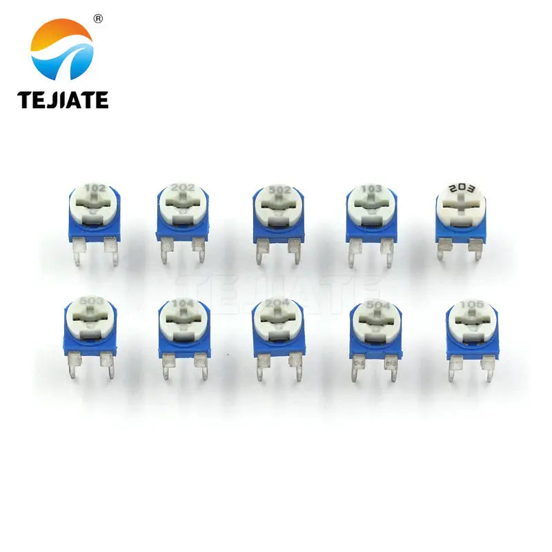 1Pack  vertical blue white adjustable resistor kit 100 ohm -1M ohm 10kinds * 5 PCS=50PCS potentiometer