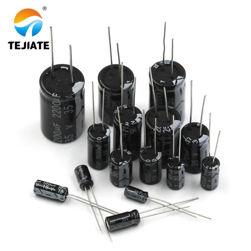 Directly inserted Aluminium Electrolytic Capacitor Kit DIY 10v/16v/25V/35/50v/10uF/22/47/100/220/1000/2200uF