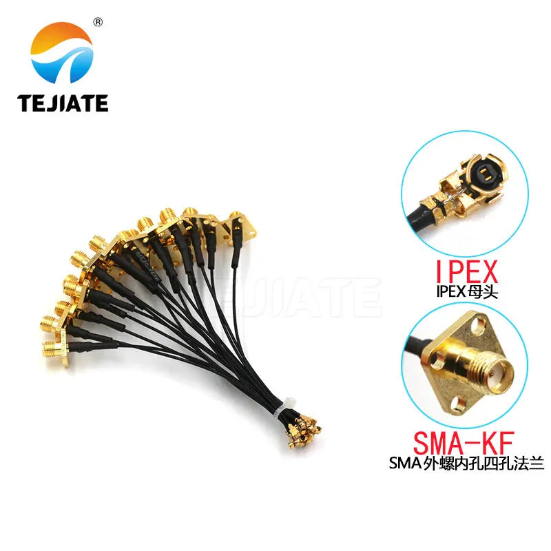 1PCS IPX To SMA Adapter Outer Screw Inner Hole Connector Four Hole Flange Length 10CM Match For 1.13 Wire