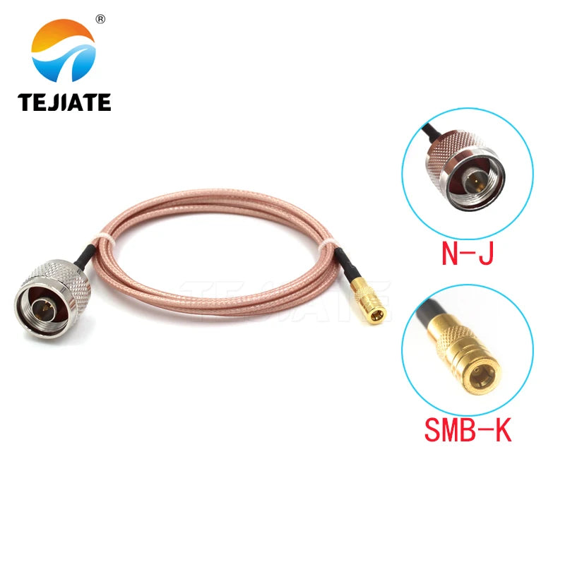 1PCS TEJIATE Adapter Cable N To SMB Type NJ Convert SMBK 8-90CM 1M 1.5M 2M Length Connector RG316 Wire