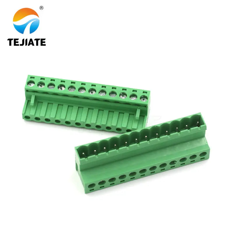 1PAIR 2EDGRK 5.08MM Plug-in Type Green Connector Terminal 2/3/4/5/6/7/8/10/12P Male/Female Base Adapter Unit Welding-free