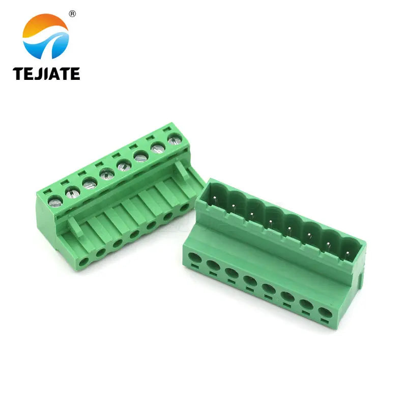 1PAIR 2EDGRK 5.08MM Plug-in Type Green Connector Terminal 2/3/4/5/6/7/8/10/12P Male/Female Base Adapter Unit Welding-free