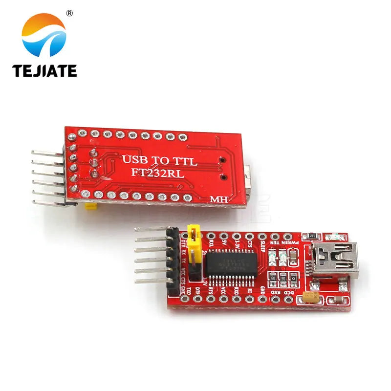 1PCS FT232 Reflesh Module USB To TTL Supports 3.3V 5V FT232RL Modular Red Board Compatible Unit Download Line MINI Interface