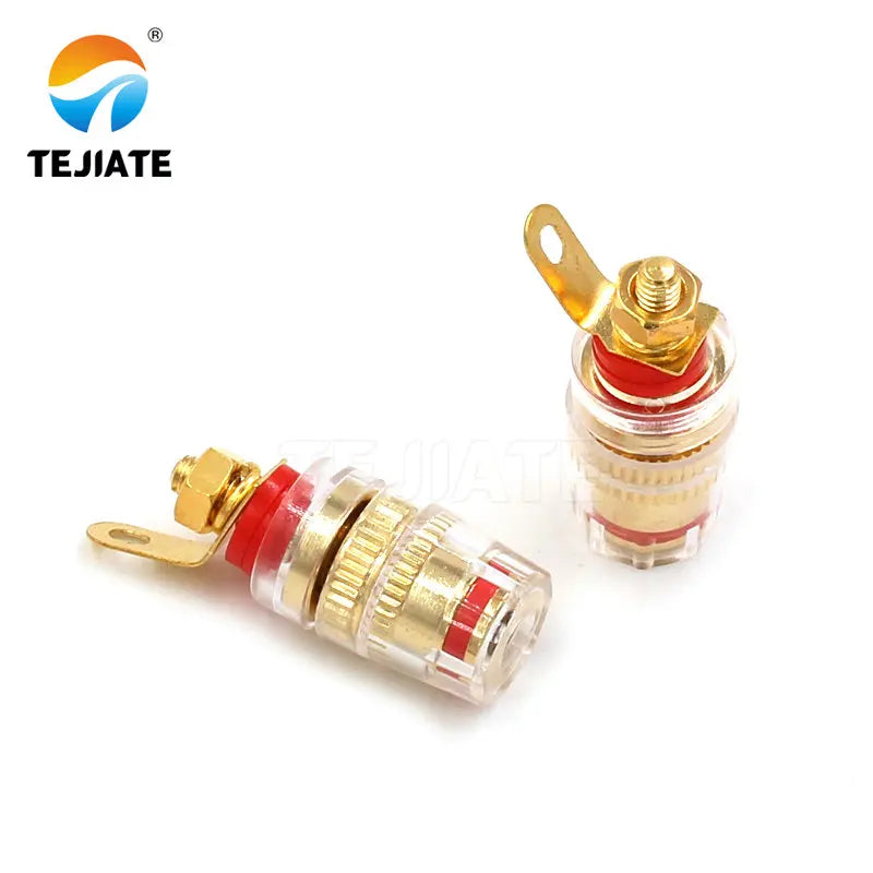 1PCS Banana Plug/Socket 4MM Power Amplifier Speaker Crystal Terminal Horn Connector Pure Copper Gold Plated Transparent Adapter