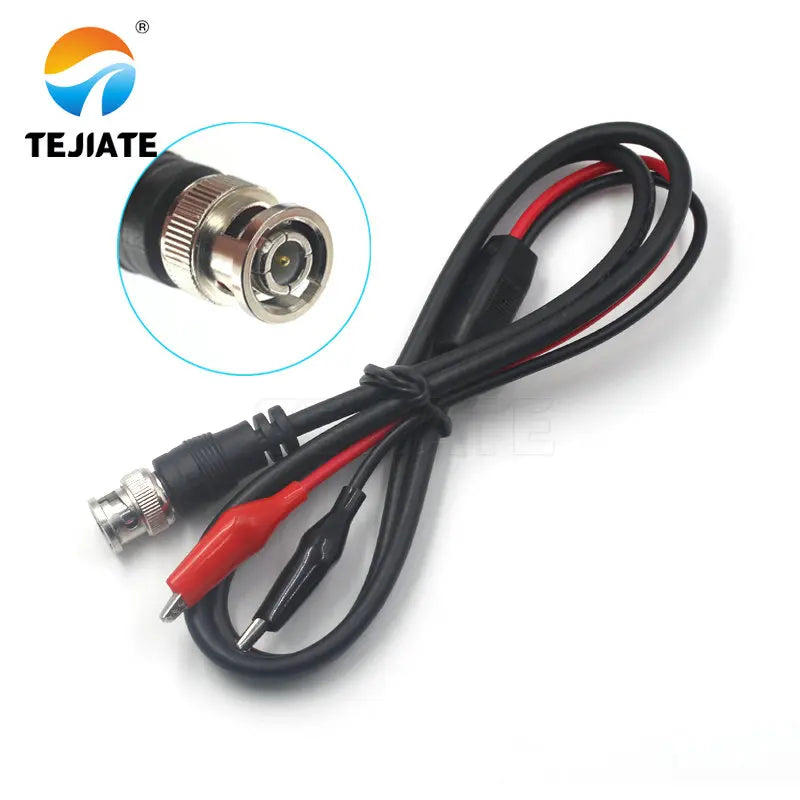 1PCS 100CM BNC Q9 to Double Crocodile Clamp Oscilloscope Test Line Impedance BNC Male to Double Crocodile Clamp