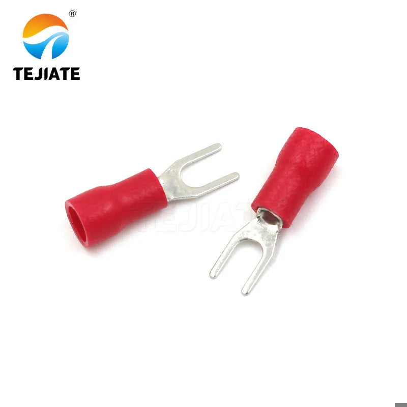20PCS cold-pressed terminal block SV3.5-4 fork-shaped U-shaped Y-shaped insulated blade spring connector SV1.25-3 copper head