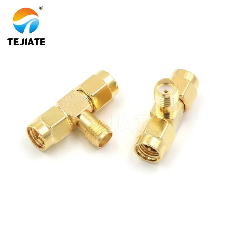 1PCS SMA Adapter Connector RPSMA-KJK Triple Female to Male RF Coaxial Plug Inner Pin Inner Hole Adapter Tee Connector