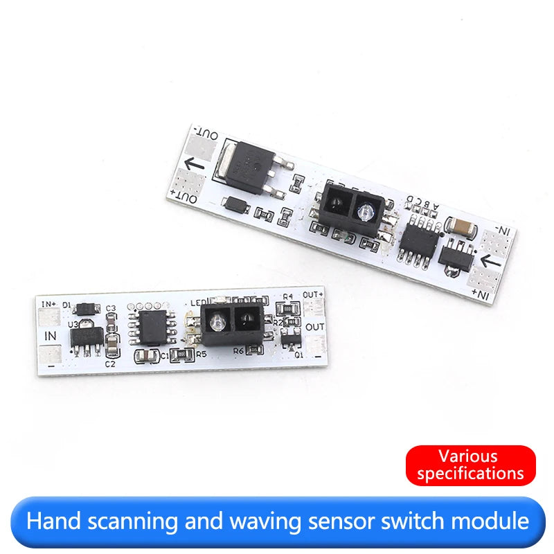 Hand-sweep and wave sensor switch module suitable for 5V-12V-24V 72W inner cabinet wardrobe shoe cabinet LED light