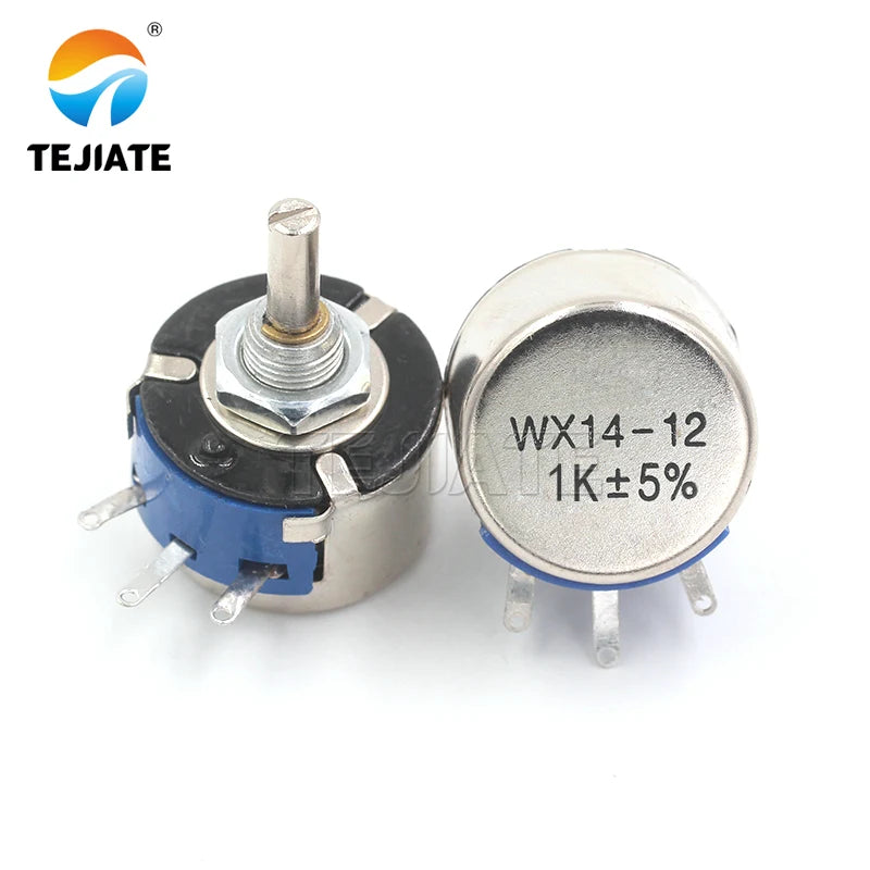 5pcs WX14-12 3W single turn wire wound potentiometer 1K 2K2 3K3 4K7 20K 10K 22K 100R 470R