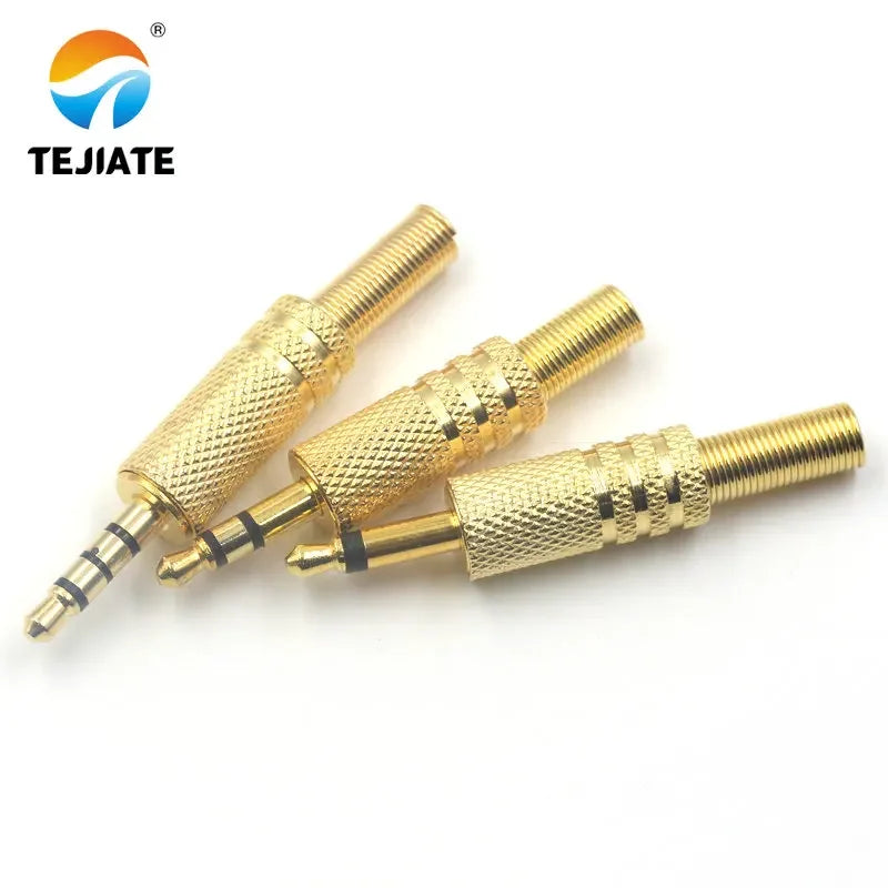 1PCS Stereo Headset Plug 3.5MM Socket Connector Audio Cable Welding 2/3/4 Section Type Small Three Core Gold Plated