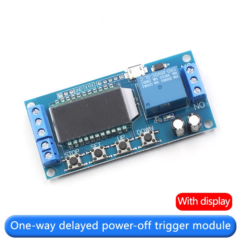 One-Channel Relay Module Delay Power-Off Disconnect Trigger Delay Cycle Timer Circuit Switch with Display Screen