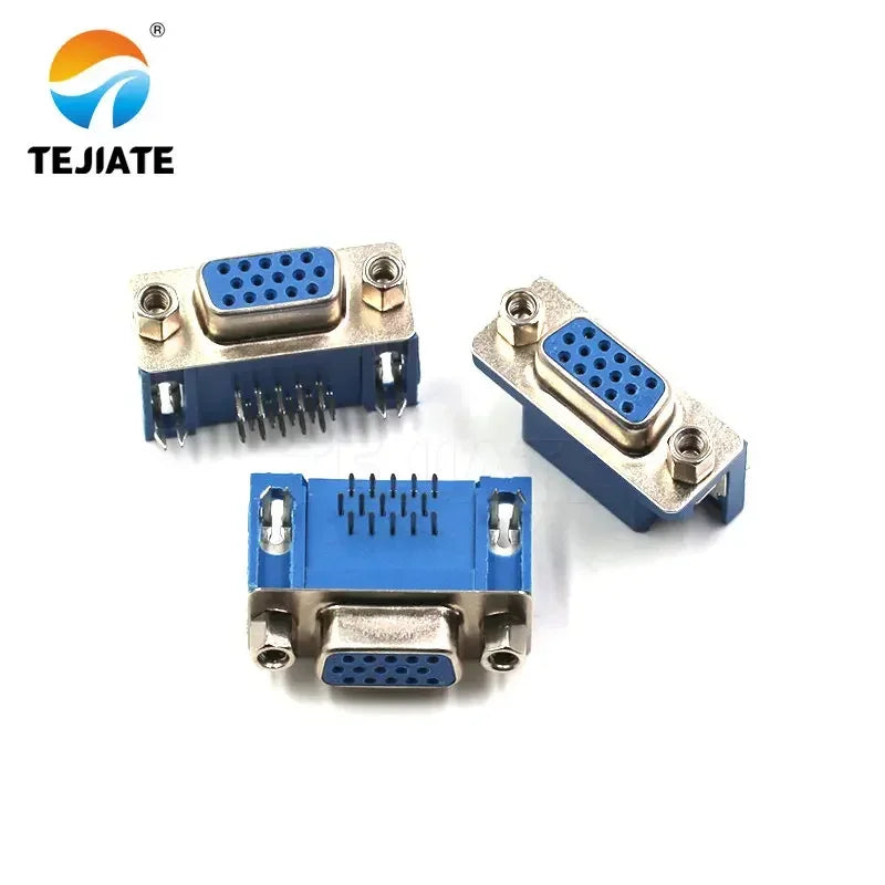 5 Pieces VGA Interface 3.08 DB15 HDR15 DR15 Female 3.08 Curved Pin Three Rows Connector