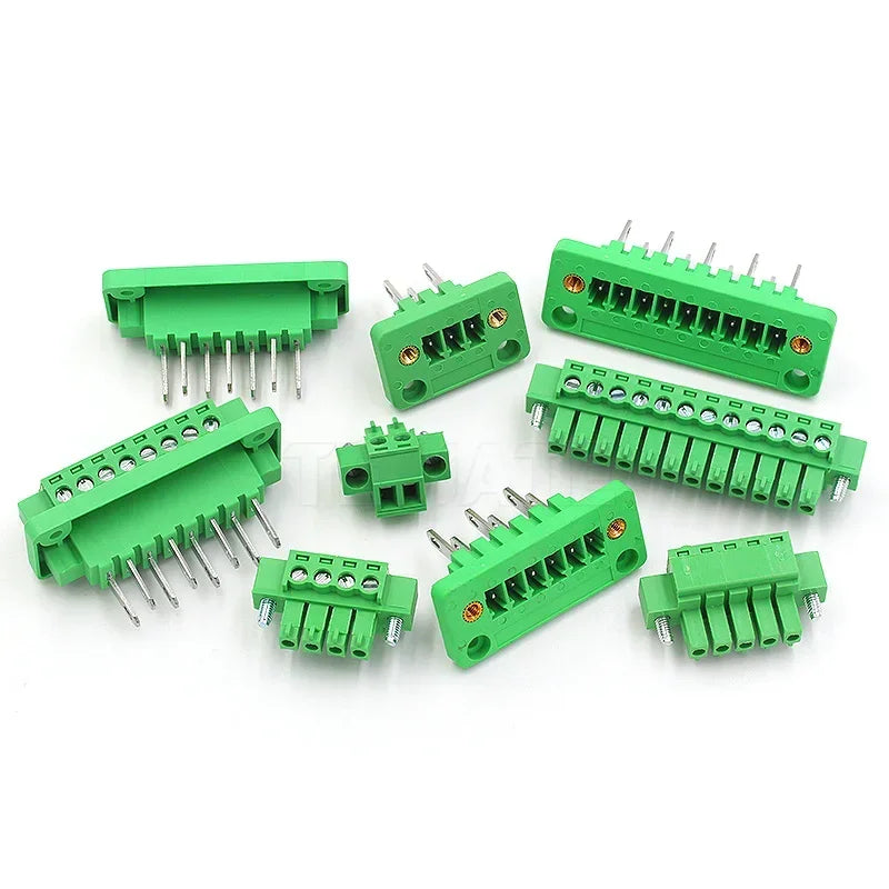 1 Set Of 15EDGWB+KM-3.81mm Wall Mounted Plug-in PCB Wiring Terminals With Flange Fixed Panel Wall Mounted