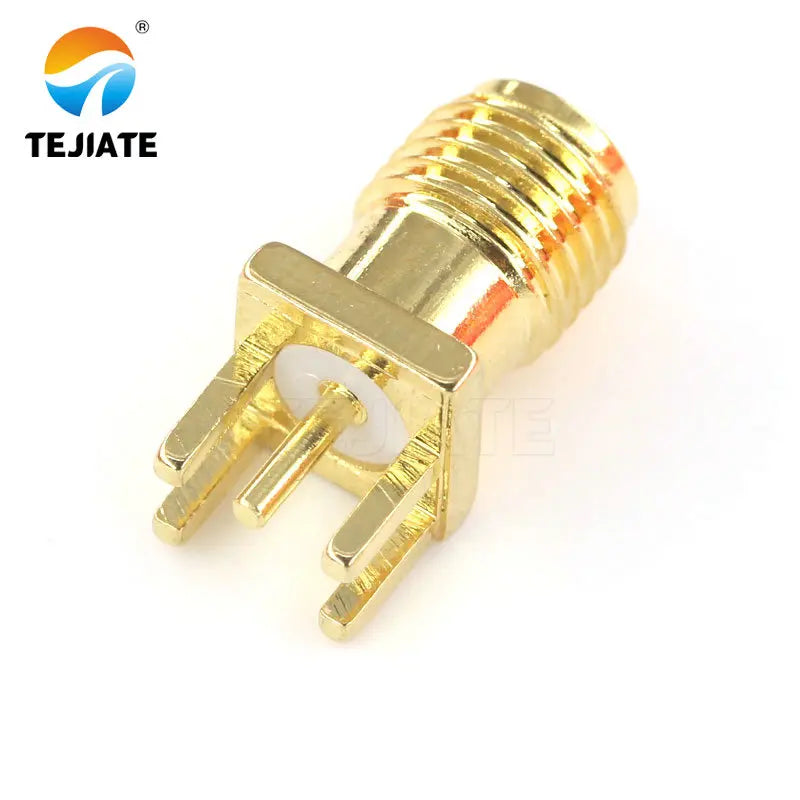 10Pcs 1.6mm SMA Female Jack Solder Nut Edge PCB Clip Straight Mount Gold Plated RF Connector Receptacle Solder