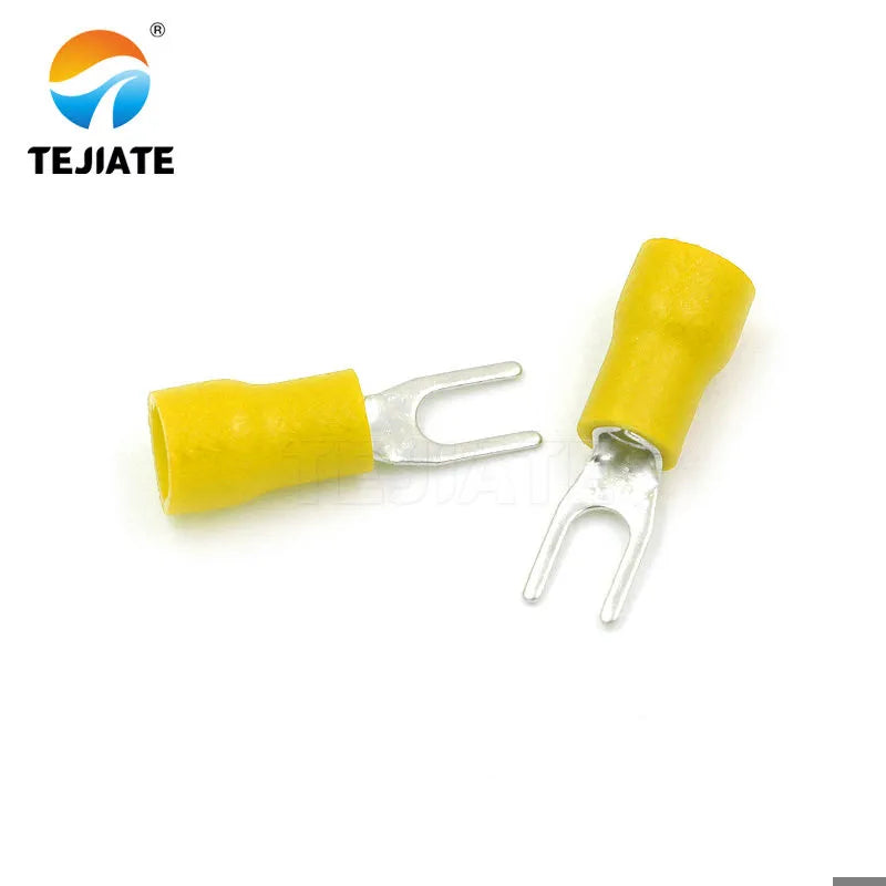 20PCS cold-pressed terminal block SV3.5-4 fork-shaped U-shaped Y-shaped insulated blade spring connector SV1.25-3 copper head