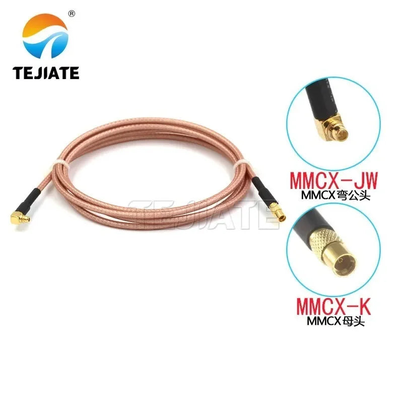 1PCS MMCX bent male to MMCX adapter line MMCX male to female to MMCX bent male connection line RG316 coaxial line