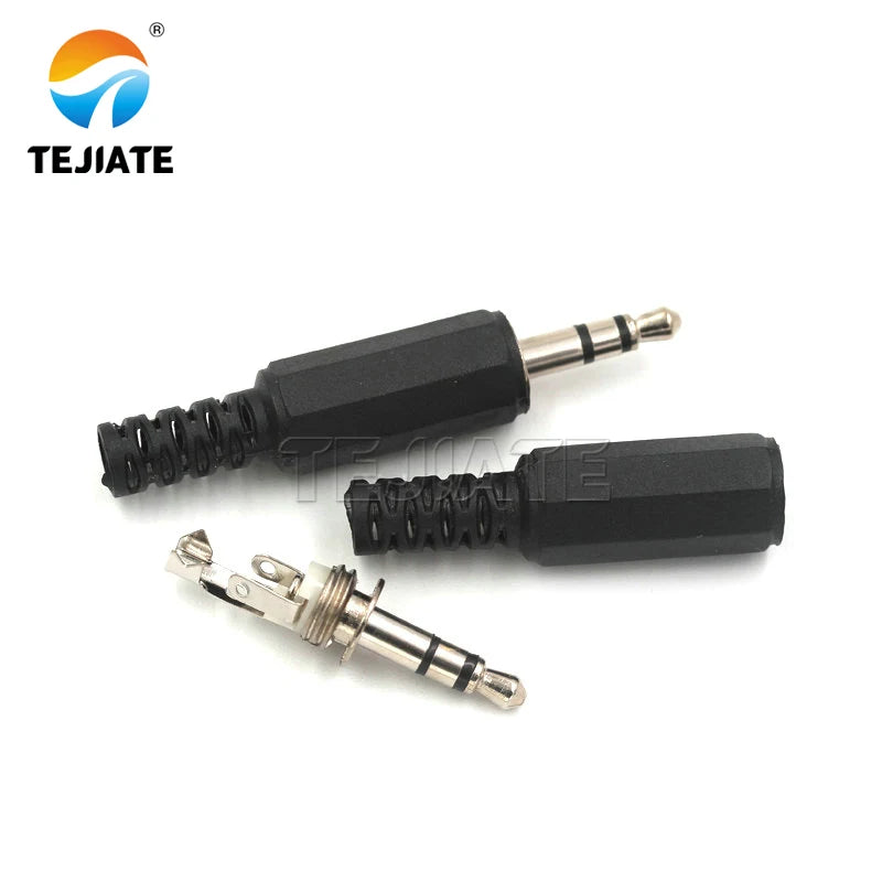 3.5 2.5/6.35mm plum blossom male connector mono dual channel stereo microphone plug welding line audio head