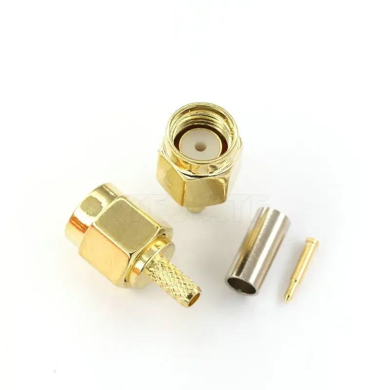 10 Pcs SMA Male Plug Crimp RG174 RG316 LMR100 Cable RF Connector L15