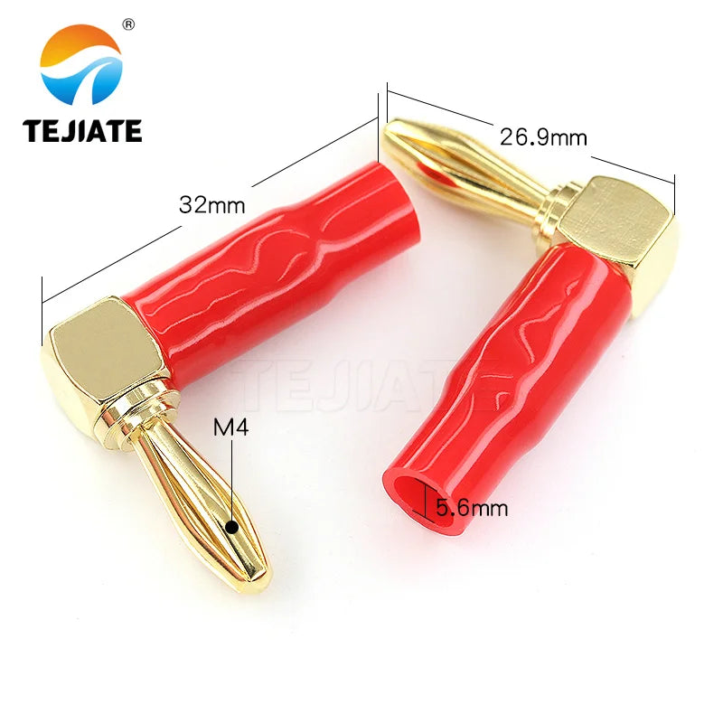 Copper gold-plated zinc alloy 4mm banana plug speaker wire connector speaker wire connector solder-free