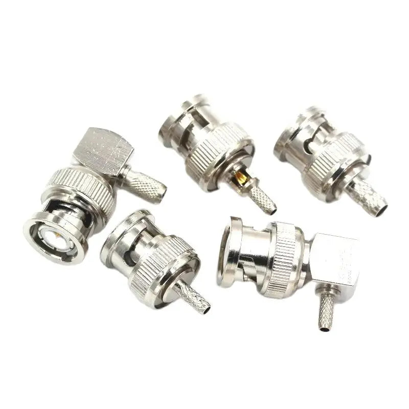 1PCS BNC Adapter J-1.5 J-3 JW-1.5 JW-3 Q9 Male Header Bent Type Right Angle Crimp Feeder Match For RG58/142/316