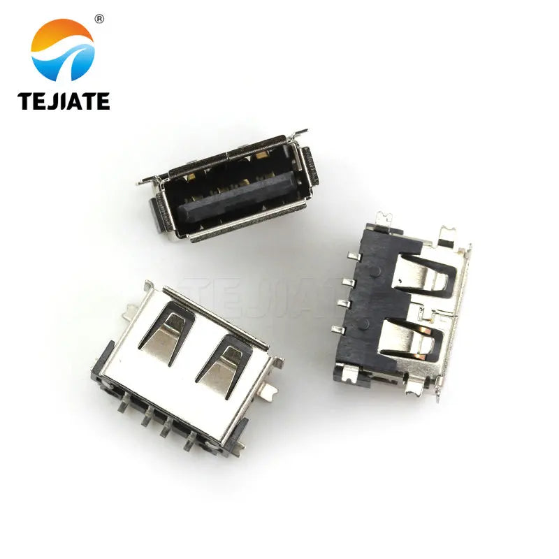 10PCS USB A-type female socket A female B female socket curling 90/180 degrees flat mouth square mouth straight plug patch