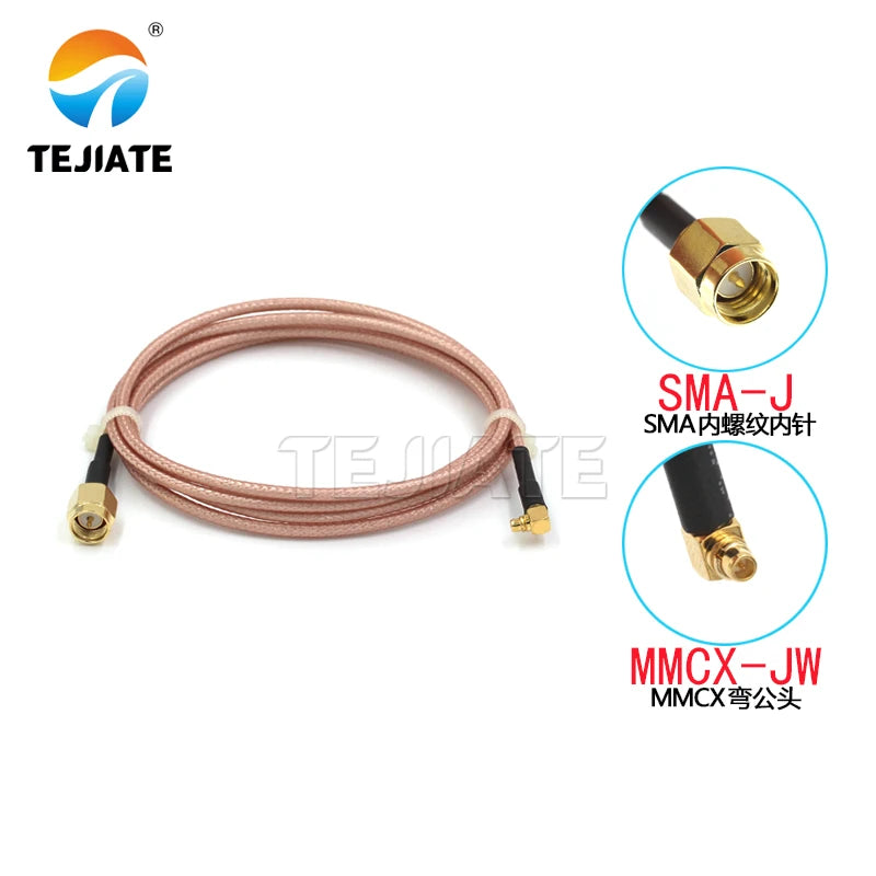 1PCS RF coaxial MMCX-J bent male to SMA-J male internal needle RG316 wire SMA to mmcx extension wire