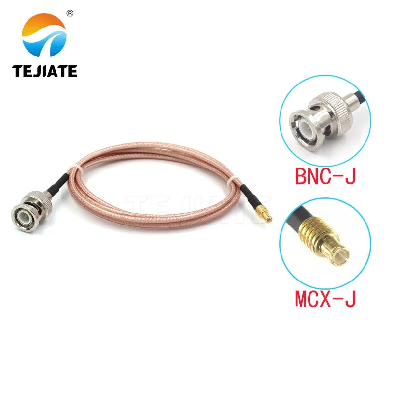 1PCS TEJIATE Adapter Cable MCX To BNC Type MCXJ Convert BNCJ 8-90CM 1M 1.5M 2M Length Connector RG316 Wire