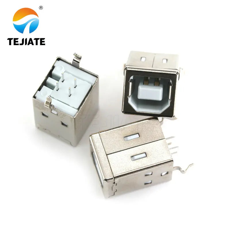 10PCS USB A-type female socket A female B female socket curling 90/180 degrees flat mouth square mouth straight plug patch