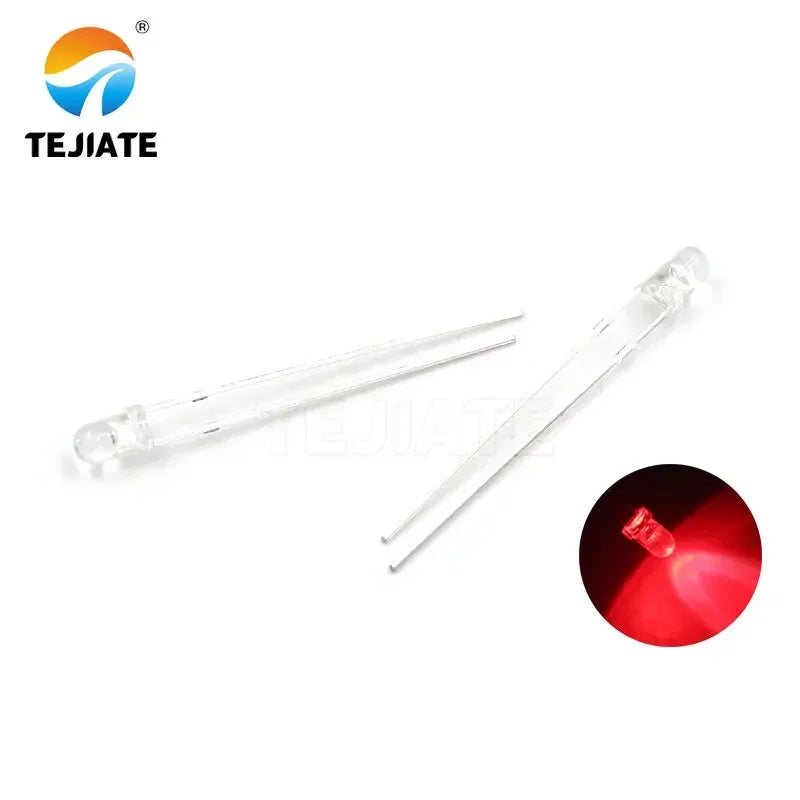 50PCS TEJIATE 3MM LED Lamp Beads Double Color White Flash Red Blue Green Fog Type Fast Response Long Life LED Lights