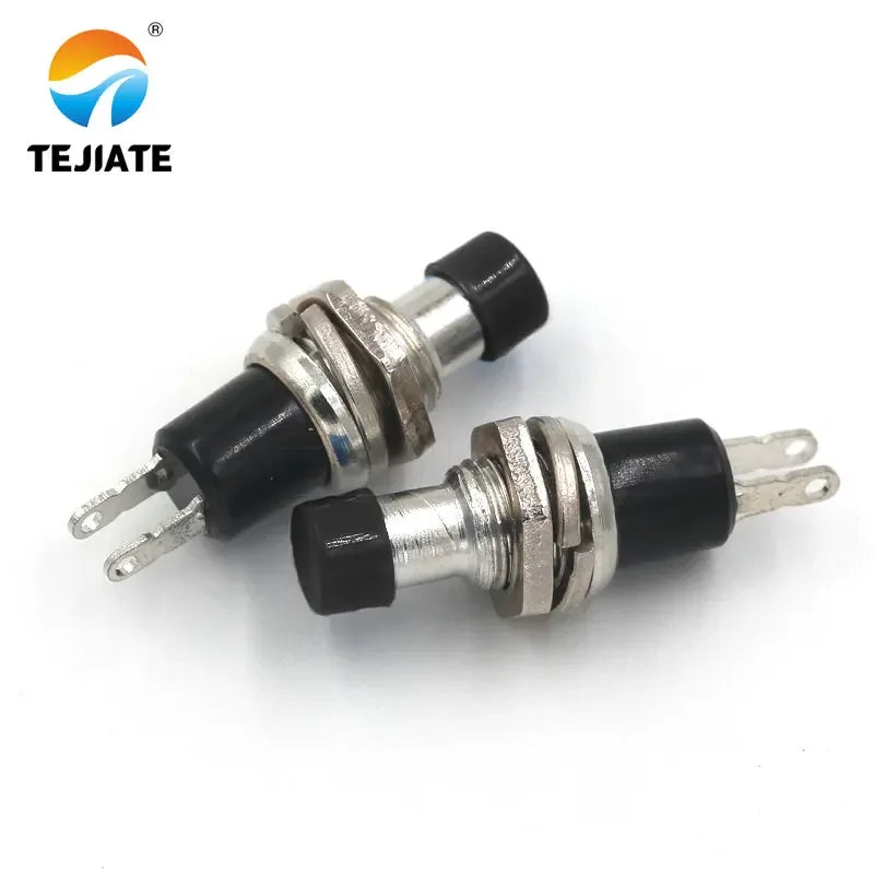10pcs/lots Self reset Switch 7mm Thread Multicolor 2 Pins Momentary Push Button Switch PBS-110