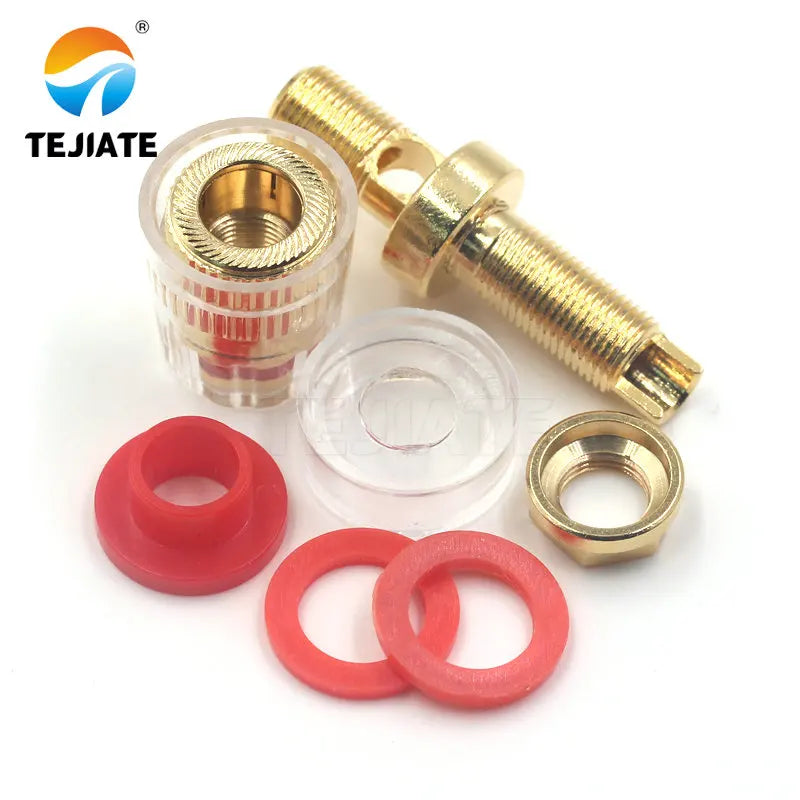 1PCS pure copper gold-plated transparent crystal speaker power amplifier terminal, banana socket, speaker wire terminal