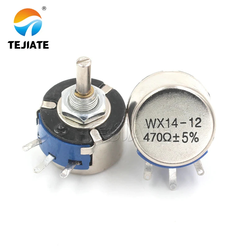 5pcs WX14-12 3W single turn wire wound potentiometer 1K 2K2 3K3 4K7 20K 10K 22K 100R 470R