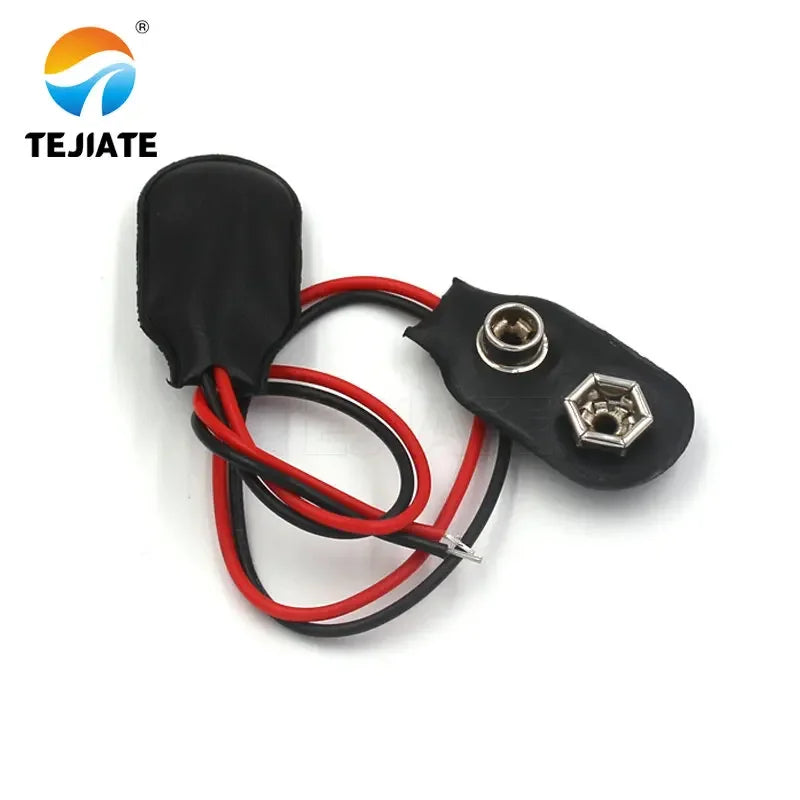 9V battery connector snap on power adapter T-type I-type dual wire clamp cable 9V socket plug snap on connection