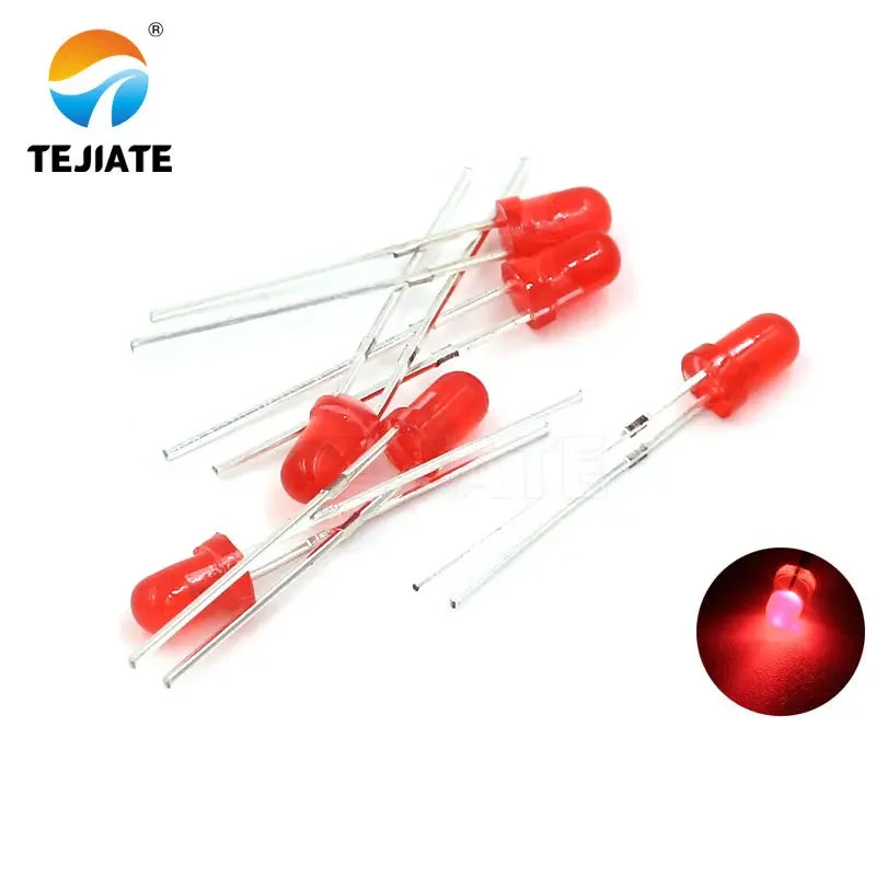 50PCS / 1Lot TEJIATE 3MM LED Light Bead White Red Yellow Blue Green Full Color High Brightness  Low Power Consume Fast Response