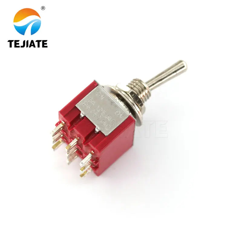 5Pcs 9-Pin Mini Toggle Switch 3PDT ON-OFF-ON 2A250V/5A125VAC MTS-303
