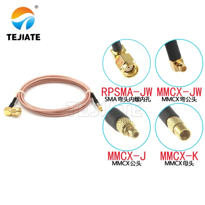 1PCS RPSMA-JW To MMCX Adapter Cable MMCX-JW MMCX-J MMCX-K To RPSMA-JW RF Cable RG316 Connection Cable