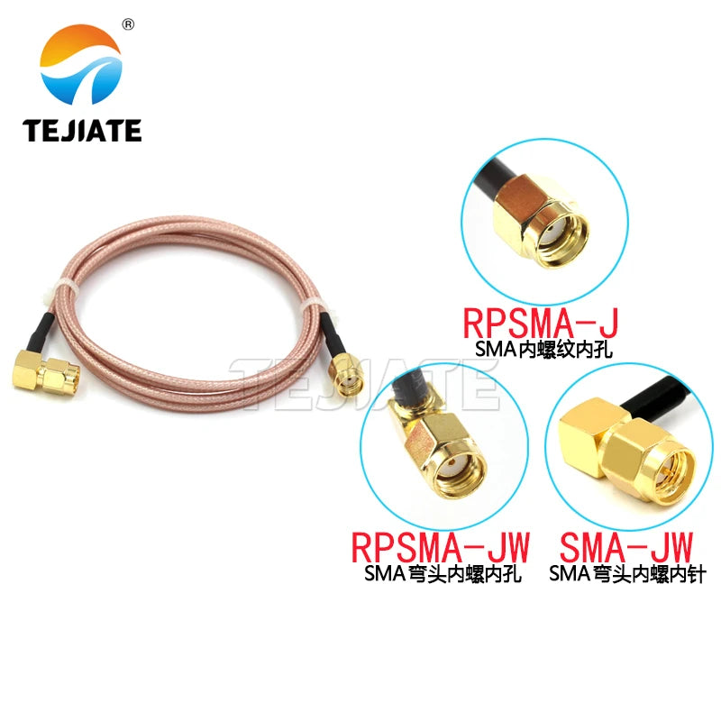 1PCS RG316 RF connection jumper RPSMA-JW SMA male inner hole to SMA bent male inner needle inner hole