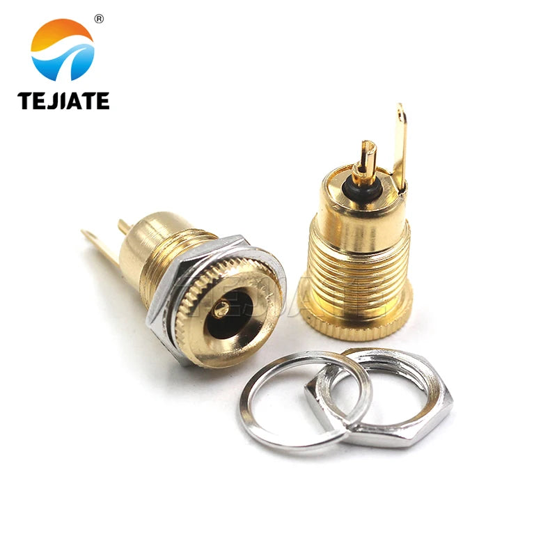 DC099 Power Female Socket 5.5 mm x 2.1mm DC Power Jack Socket Female Panel Mount PCB Connector Metal DC-099 5.5*2.1 5.5*2.5